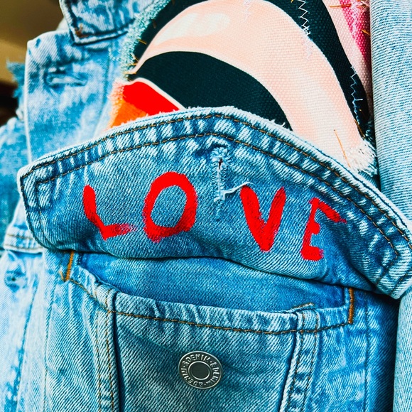 Love Is Love Custom Designed Monstera Denim Jacket - Picture 8 of 8